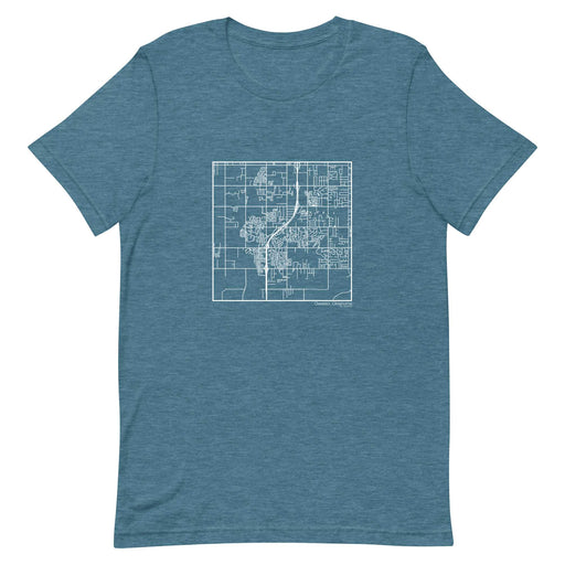 Owasso Oklahoma  Map Unisex T-Shirt with City inscription in Heather Teal