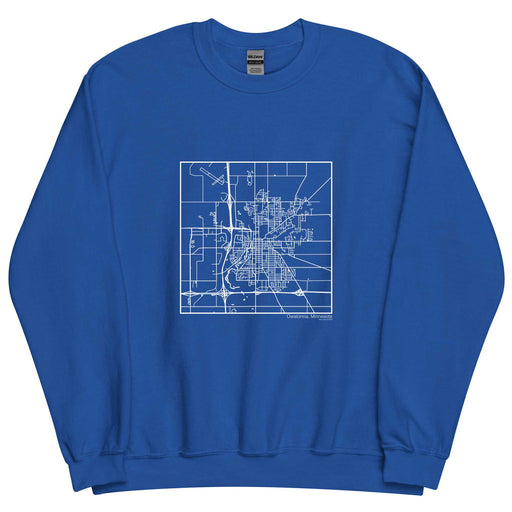 Owatonna Minnesota  Map Unisex Crewneck Sweater with City inscription in Royal Blue