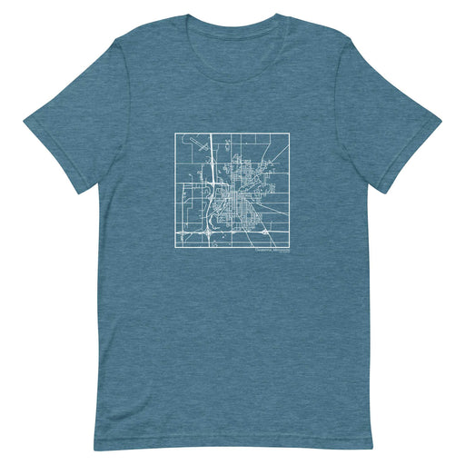 Owatonna Minnesota  Map Unisex T-Shirt with City inscription in Heather Teal