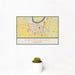 12x18 Owensboro Kentucky Map Print Landscape Orientation in Woodblock Style With Small Cactus Plant in White Planter