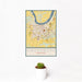 12x18 Owensboro Kentucky Map Print Portrait Orientation in Woodblock Style With Small Cactus Plant in White Planter