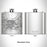 Rendered View of Owensboro Kentucky Map Engraving on 6oz Stainless Steel Flask
