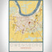 Owensboro Kentucky Map Print Portrait Orientation in Woodblock Style With Shaded Background
