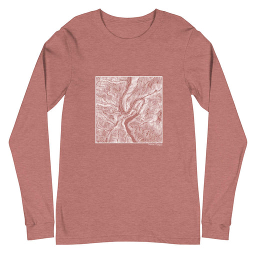 Oxbow Oregon Topographic  Map Unisex Long-Sleeve T-shirt with City inscription in Heather Mauve