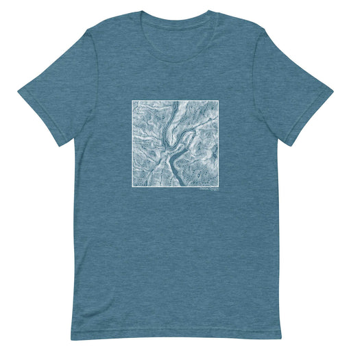 Oxbow Oregon Topographic  Map Unisex T-Shirt with City inscription in Heather Teal