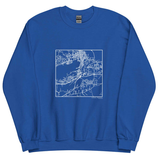 Oxford Alabama  Map Unisex Crewneck Sweater with City inscription in Royal Blue