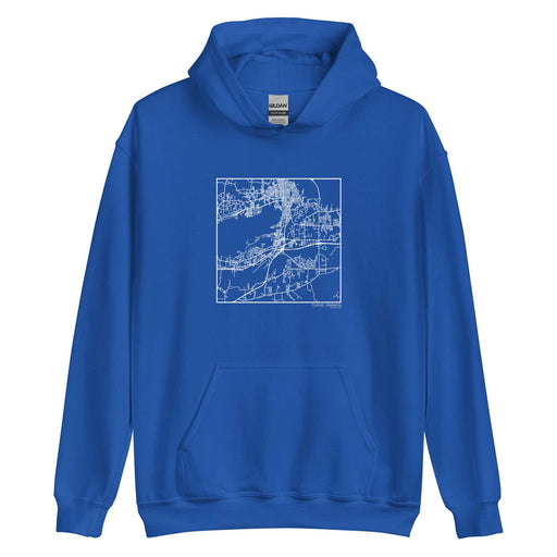 Oxford Alabama  Map Unisex Hoodie Sweater with City inscription in Royal Blue