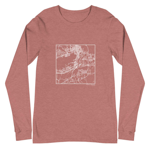Oxford Alabama  Map Unisex Long-Sleeve T-shirt with City inscription in Heather Mauve