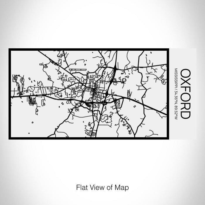 Rendered View of Oxford Mississippi Map on 17oz Stainless Steel Insulated Cola Bottle in Stainless in Matte White