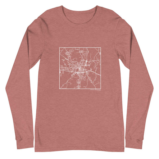 Oxford Mississippi  Map Unisex Long-Sleeve T-shirt with City inscription in Heather Mauve