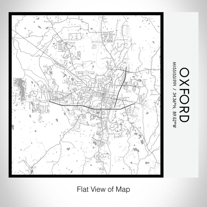 Rendered View of Oxford Mississippi Map on 17oz Stainless Steel Insulated Tumbler in Classic Map Style