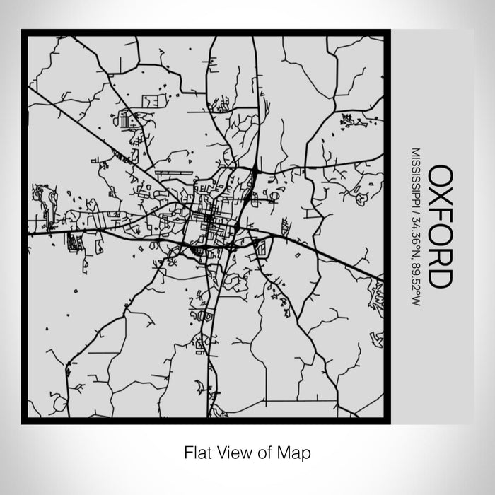 Rendered View of Oxford Mississippi Map on 17oz Stainless Steel Insulated Tumbler in Tactile Lines with Succulent in Background