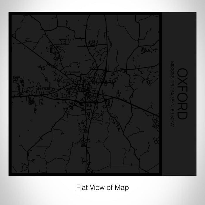 Rendered View of Oxford Mississippi Map on 17oz Stainless Steel Insulated Tumbler in Matte Black with Tactile Lines