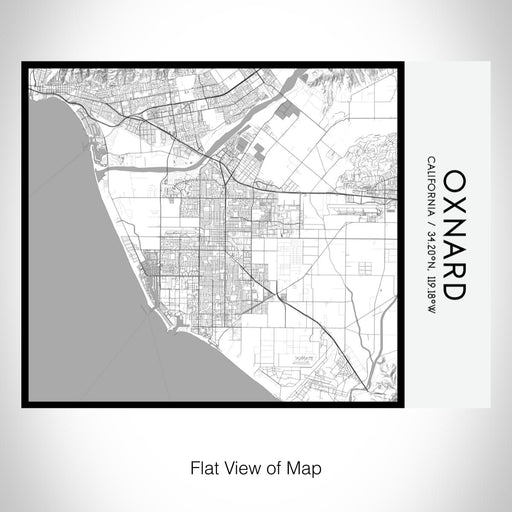 Rendered View of Oxnard California Map on 20oz Stainless Steel Insulated Bottle with Bamboo Top with printed classic style map