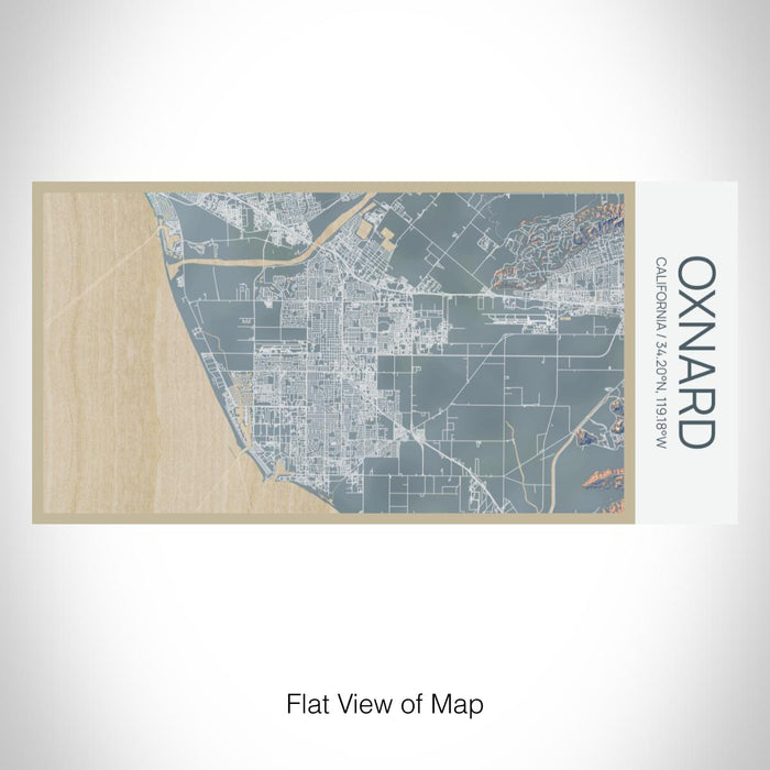 Rendered View of Oxnard California Map on 17oz Stainless Steel Insulated Bottle with printed afternoon style map