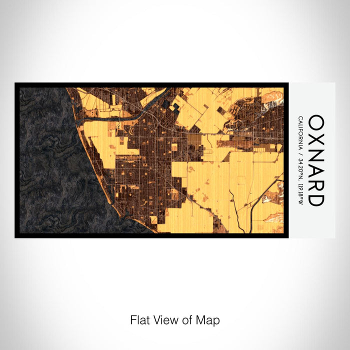 Rendered View of Oxnard California Map on 17oz Stainless Steel Insulated Bottle with printed ember style map