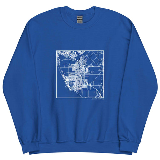 Oxnard California  Map Unisex Crewneck Sweater with City inscription in Royal Blue