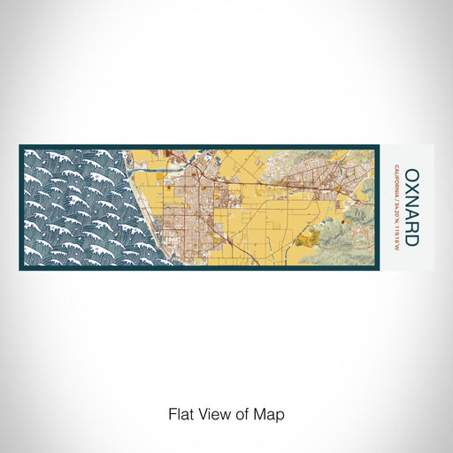 Rendered View of Oxnard California Map on 10oz Stainless Steel Insulated Cup in Woodblock with Sliding Lid