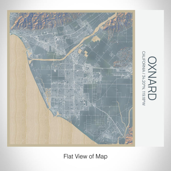 Rendered View of Oxnard California Map on 17oz Stainless Steel Insulated Tumbler in Afternoon Map Style