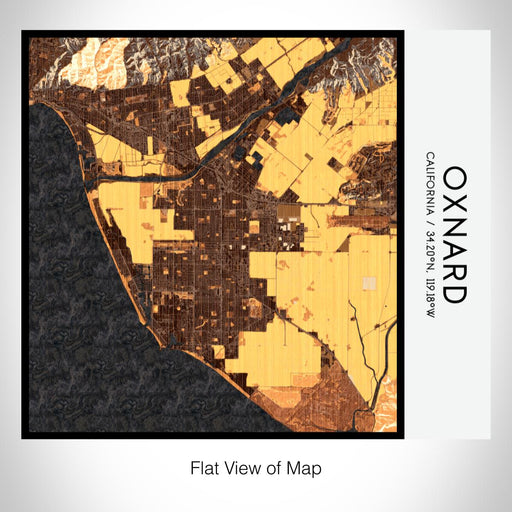 Rendered View of Oxnard California Map on 17oz Stainless Steel Insulated Tumbler in Ember Map Style
