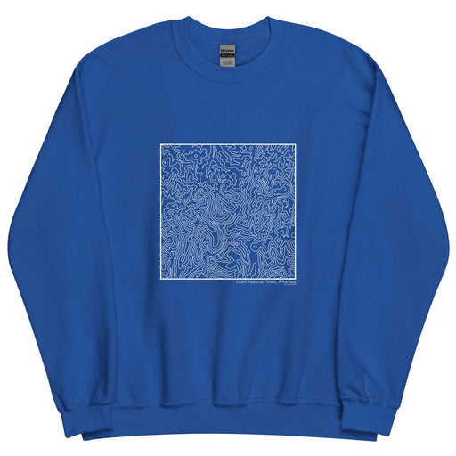 Ozark National Forest Arkansas Topographic  Map Unisex Crewneck Sweater with City inscription in Royal Blue