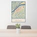 24x36 Paden City West Virginia Map Print Portrait Orientation in Woodblock Style Behind 2 Chairs Table and Potted Plant