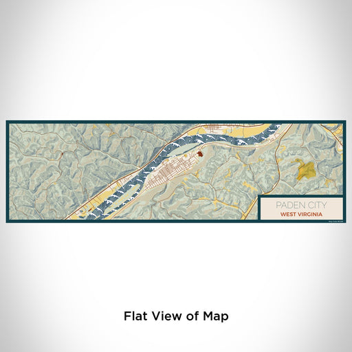 Flat View of Map Custom Paden City West Virginia Map Enamel Mug in Woodblock