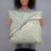 Person holding 18x18 Custom Paden City West Virginia Map Throw Pillow in Woodblock
