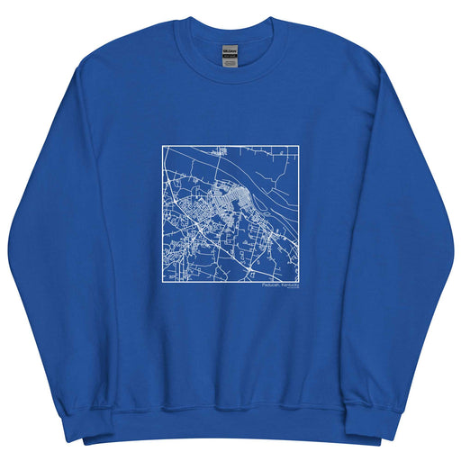 Paducah Kentucky  Map Unisex Crewneck Sweater with City inscription in Royal Blue