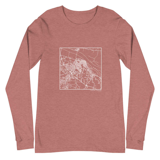 Paducah Kentucky  Map Unisex Long-Sleeve T-shirt with City inscription in Heather Mauve