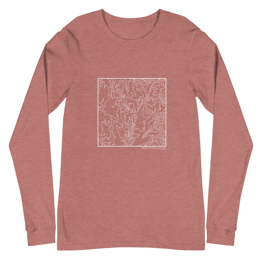 Pagosa Springs Colorado Topographic  Map Unisex Long-Sleeve T-shirt with City inscription in Heather Mauve
