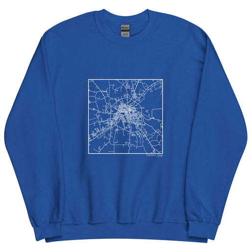 Palestine Texas  Map Unisex Crewneck Sweater with City inscription in Royal Blue