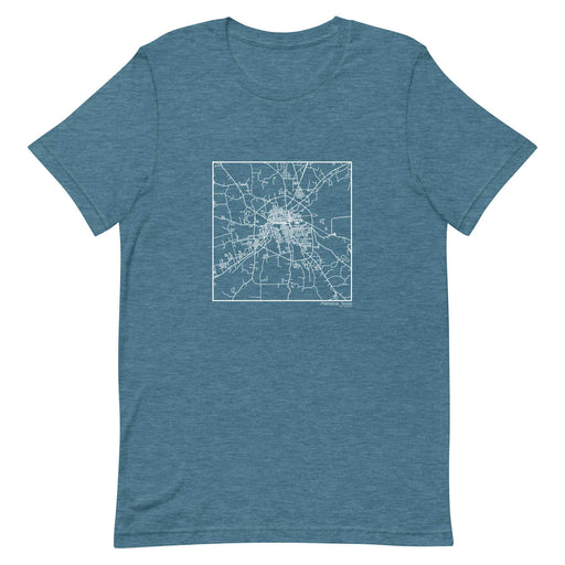 Palestine Texas  Map Unisex T-Shirt with City inscription in Heather Teal