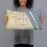 Person holding 20x12 Custom Palm Bay Florida Map Throw Pillow in Woodblock
