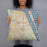 Person holding 18x18 Custom Palm Bay Florida Map Throw Pillow in Woodblock