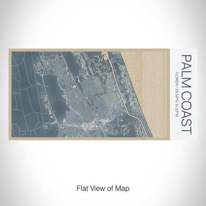 Rendered View of Palm Coast Florida Map on 17oz Stainless Steel Insulated Bottle with printed afternoon style map