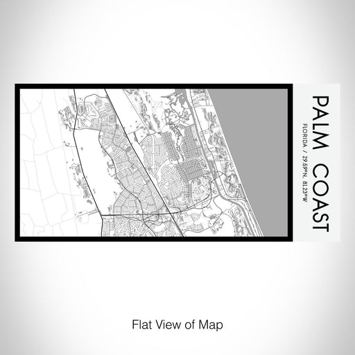 Rendered View of Palm Coast Florida Map on 17oz Stainless Steel Insulated Bottle with printed classic style map