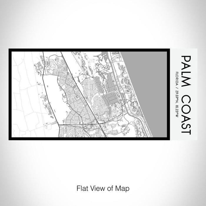 Rendered View of Palm Coast Florida Map on 17oz Stainless Steel Insulated Bottle with printed classic style map
