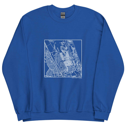 Palm Coast Florida  Map Unisex Crewneck Sweater with City inscription in Royal Blue
