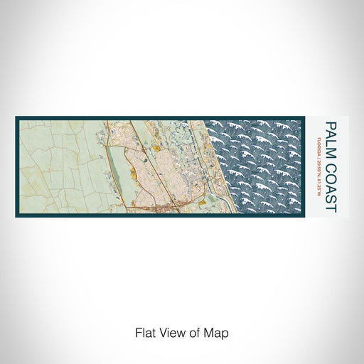 Rendered View of Palm Coast Florida Map on 10oz Stainless Steel Insulated Cup in Woodblock with Sliding Lid