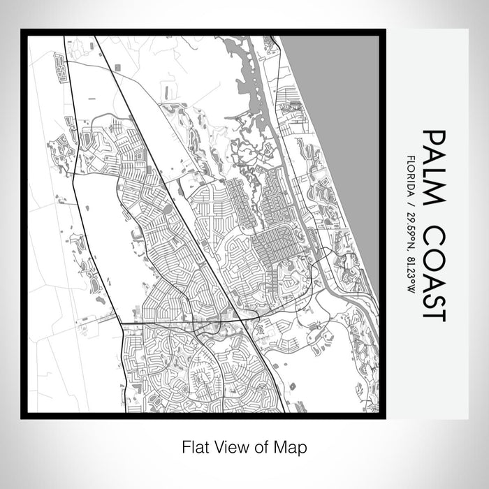 Rendered View of Palm Coast Florida Map on 17oz Stainless Steel Insulated Tumbler in Classic Map Style
