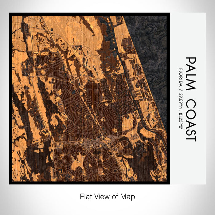 Rendered View of Palm Coast Florida Map on 17oz Stainless Steel Insulated Tumbler in Ember Map Style