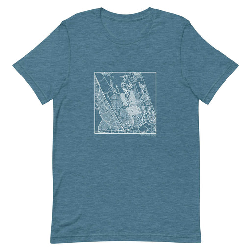 Palm Coast Florida  Map Unisex T-Shirt with City inscription in Heather Teal