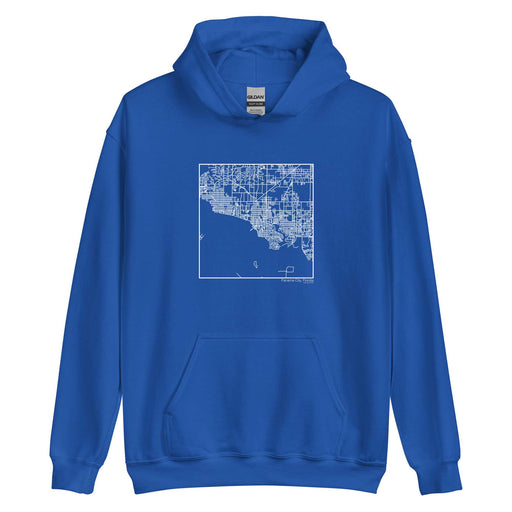 Panama City Florida  Map Unisex Hoodie Sweater with City inscription in Royal Blue
