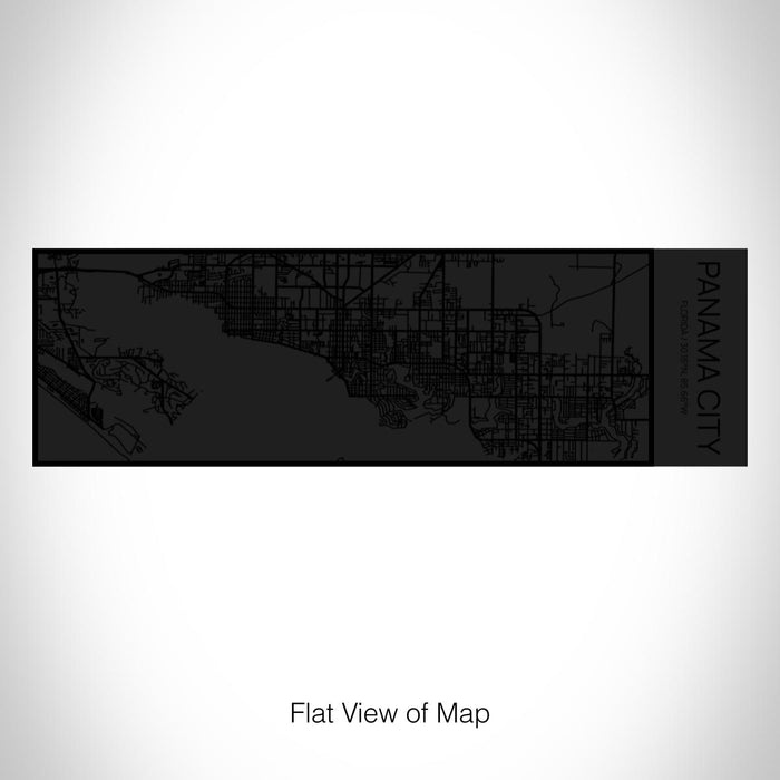 Rendered View of Panama City Florida Map on 10oz Stainless Steel Insulated Cup in Matte Black with Sliding Lid