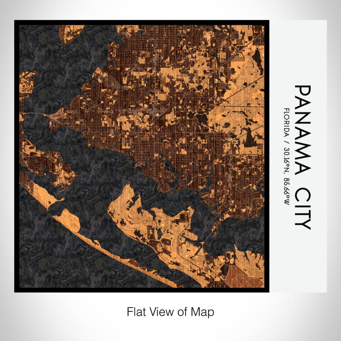 Rendered View of Panama City Florida Map on 17oz Stainless Steel Insulated Tumbler in Ember Map Style