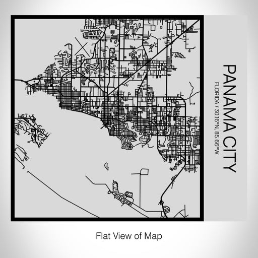 Rendered View of Panama City Florida Map on 17oz Stainless Steel Insulated Tumbler in Tactile Lines with Succulent in Background