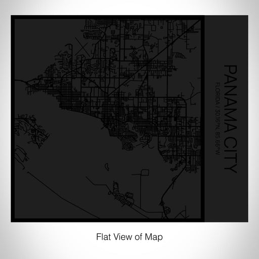 Rendered View of Panama City Florida Map on 17oz Stainless Steel Insulated Tumbler in Matte Black with Tactile Lines