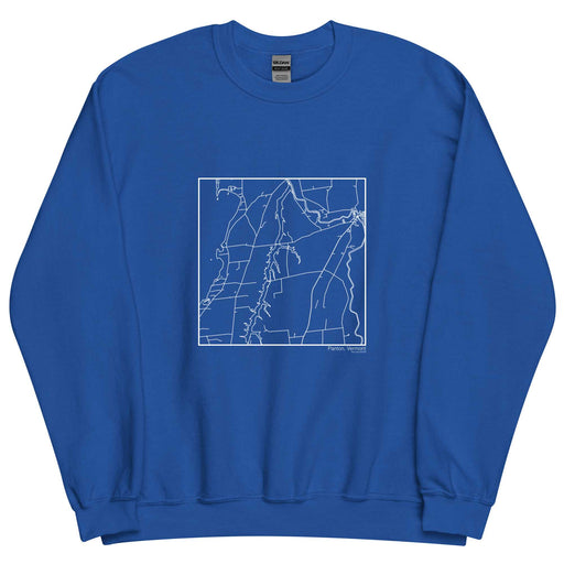 Panton Vermont  Map Unisex Crewneck Sweater with City inscription in Royal Blue