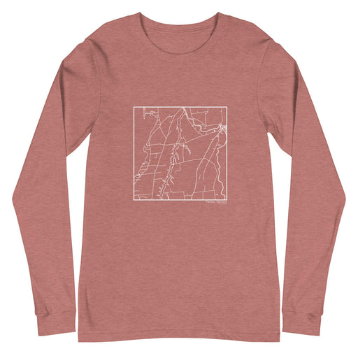 Panton Vermont  Map Unisex Long-Sleeve T-shirt with City inscription in Heather Mauve